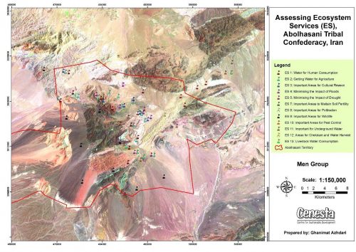 Ecosystem services map, Abolhassani tribal Confederacy